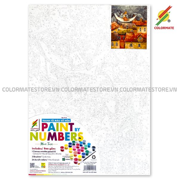  Tranh Tô Màu Số Hóa MOON TOWN A3-Colormate 