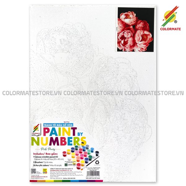  Tranh Tô Màu Số Hóa PINK PEONY A3-Colormate 