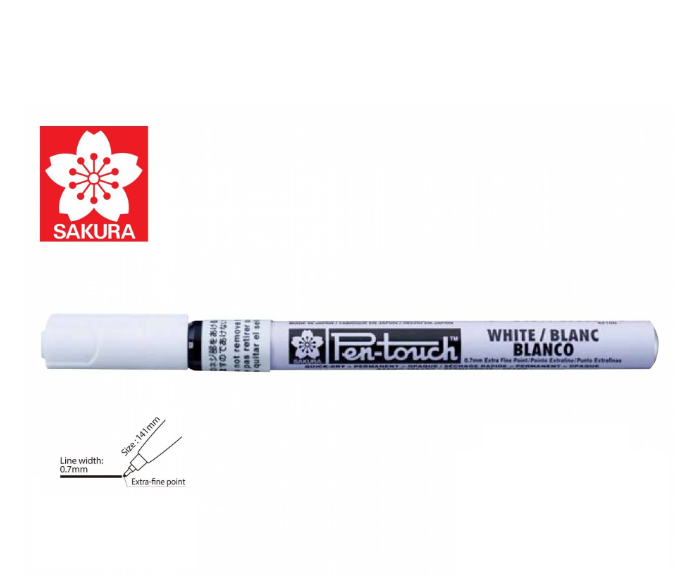 Bút lông Pen-touch nét cực mãnh 0.7mm, màu trắng