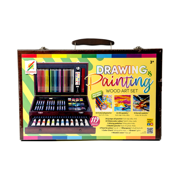 Bộ Màu Vẽ Hộp Gỗ Ms-119w-Colormate 