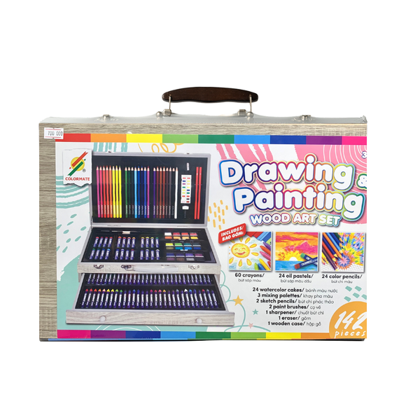  Bộ màu vẽ hộp gỗ cao cấp M142-Colormate 