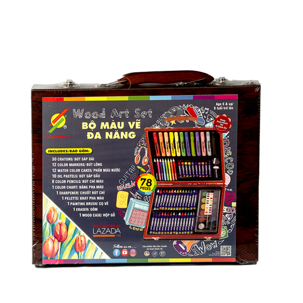  Bộ Màu Vẽ Hộp Gỗ MS-78W-Colormate 