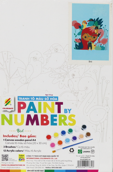  Tranh Tô Màu Số Hóa BIRD A4-Colormate 
