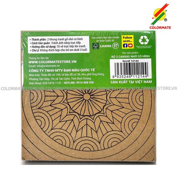  BỘ 2 CANVAS GỖ NHỎ CÓ HÌNH-Colormate 