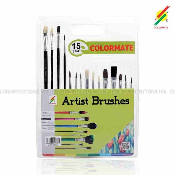  Bộ 15 Cây Cọ Vẽ CM-15BRS-Colormate 