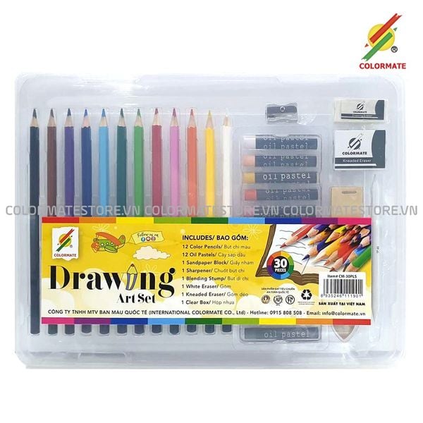  Bộ Màu Vẽ Hộp Nhựa Cao Cấp CM-30PLS-Colormate 