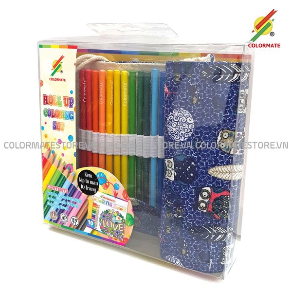  Hộp nhựa 24 bút chì màu (roll up coloring set)-Colormate 