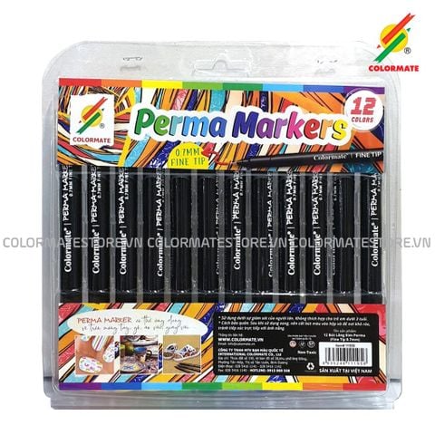  Bộ 12 Bút Lông Kim Perma Marker FT-07 