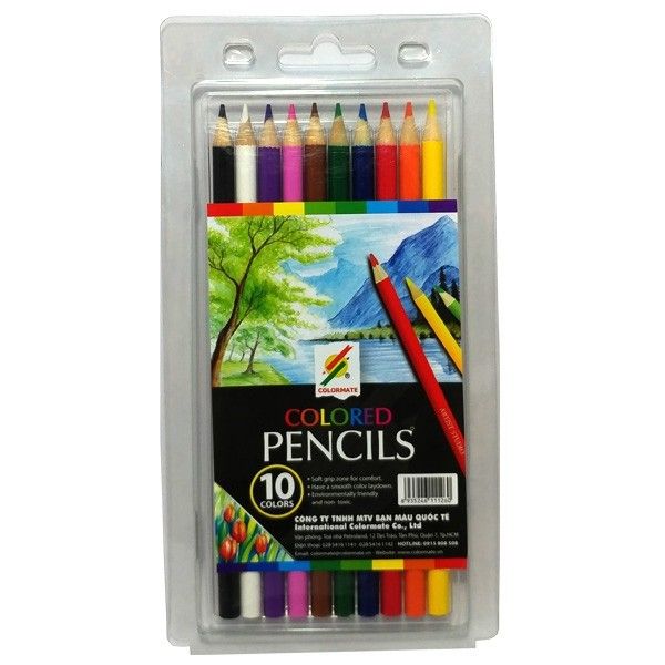  Hộp Nhựa 10 Cây Bút Chì Màu Thường (color pencils)-Colormate 