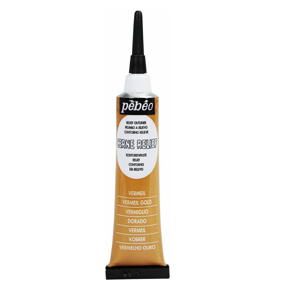  Vitrail Cerne Relief Paint 20ml, Vermilion Gold 