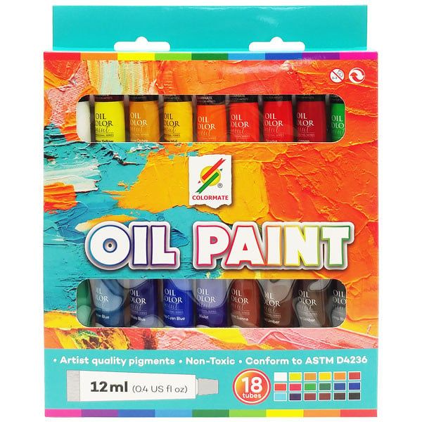  Hộp màu sơn dầu 18 tuýp (oil paint)-Colormate 