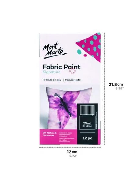  MM Fabric Paint Set 12pc x 20ml 