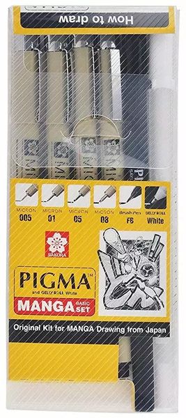  Bộ bút Pigma Manga, bộ 6 cây 