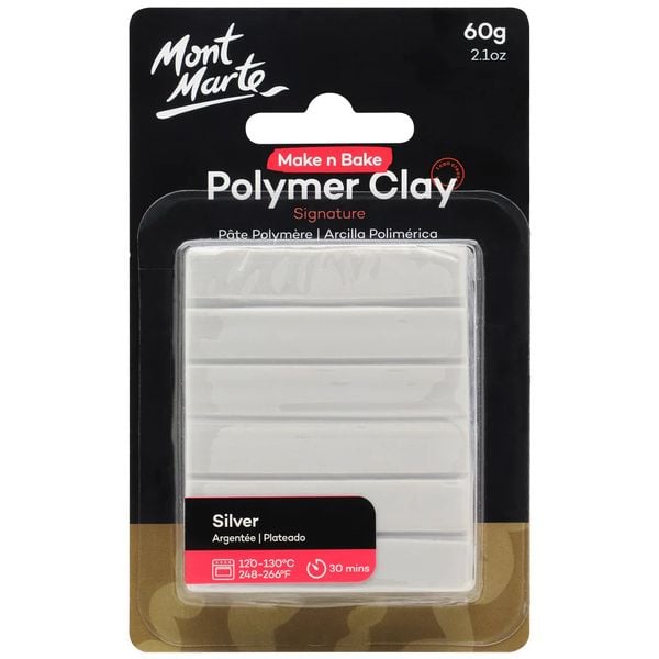  Đất Sét Polymer MM Make n Bake 60g - Silver 