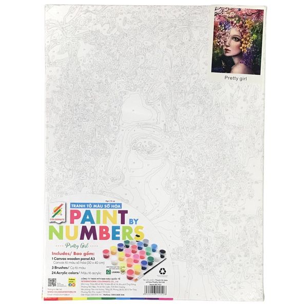  Tranh Tô Màu Số Hóa PRETTY GIRL A3-Colormate 