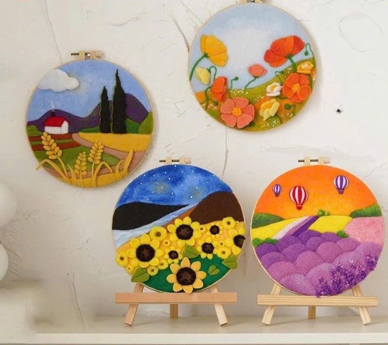  Bộ Diy Làm Tranh Bằng Vải Nỉ Nhiều Hình 