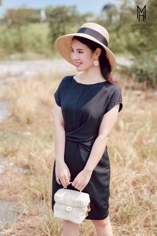 Đầm suông nhẹ xoắn dây eo