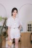 Set áo quần short linen phối ren