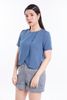 Áo kiểu nữ croptop xếp cánh hoa