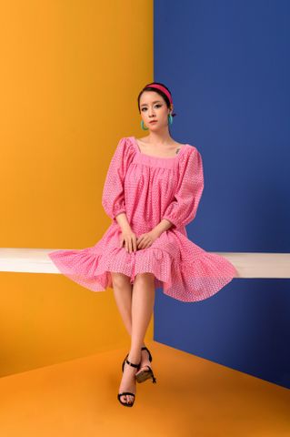 Đầm peplum cổ vuông - Freesize