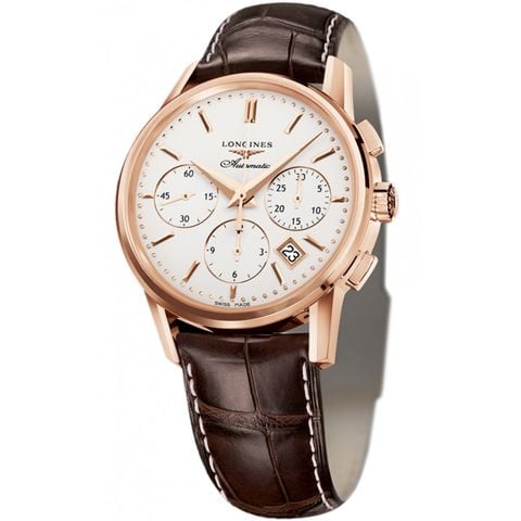 Đồng hồ Longines Heritage Column Wheel Chronograph vàng hồng 18k L2.733.8.72.2