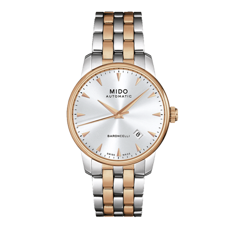 Đồng hồ Mido Baroncelli II vàng hồng thanh lịch M8600.9.11.1