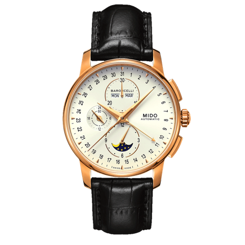 Đồng hồ Mido Automatic Baroncelli Moonphase vàng hồng M8607.3.M1.42