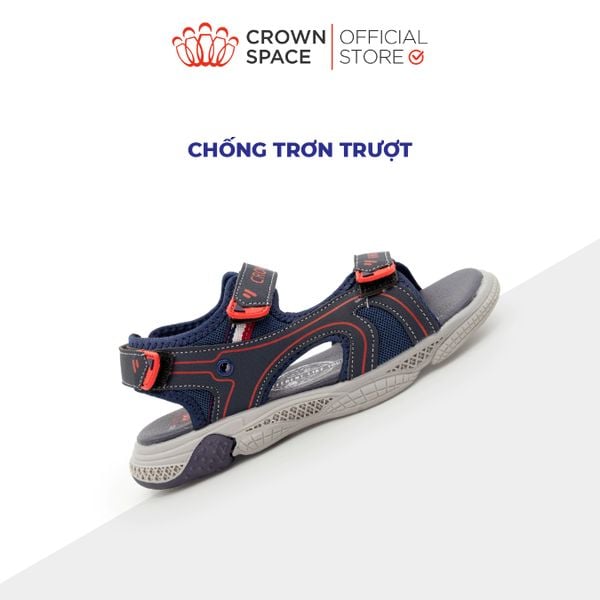 Dép Sandal Quai Dán Bé Trai Cao Cấp, Siêu Nhẹ, Chống Trơn | Crown Space CRUK542