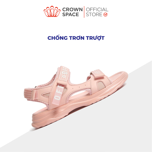  Sandal Bé Gái Quai Dán Crown Space - Êm Nhẹ, Chống Trơn, Thoáng Khí | Crown Space CRUK550 