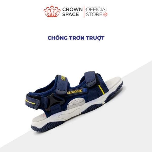 Dép Sandal Quai Dán Bé Trai Cao Cấp, Siêu Nhẹ, Chống Trơn | Crown Space CRUK542