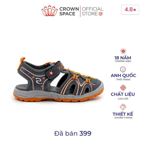 Giày Sandal Bít Mũi Bé Trai Thoáng Khí, Chống Hôi Chân, Chống Trơn | Crown Space CRUK569