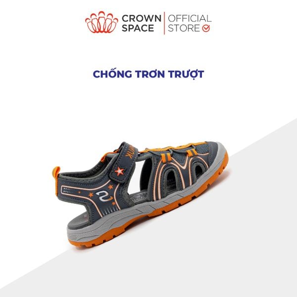 Giày Sandal Bít Mũi Bé Trai Thoáng Khí, Chống Hôi Chân, Chống Trơn | Crown Space CRUK569