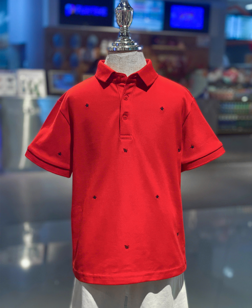  Áo Polo Tay Ngắn Bé Trai Cotton Thoáng Mát 2 Màu Trắng, Đỏ Cao Cấp | Crown Space CKBS2150124 