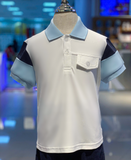  Áo Polo Bé Trai Phối Màu Tay Ngắn Cao Cấp | Crown Space CKBS2150125 