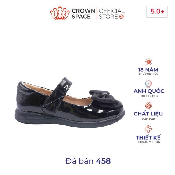 Giày Đi Học Bé Gái Công Chúa Cao Cấp, Êm Nhẹ, Thời Trang | Crown Space CRUK3078