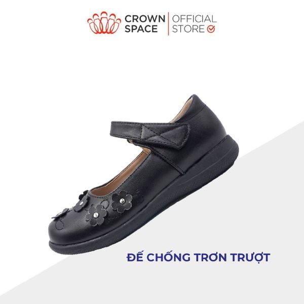 Giày Búp Bê Bé Gái Da Lì Cao Cấp, Tiện Lợi, Êm Ái | Crown Space CRUK3079