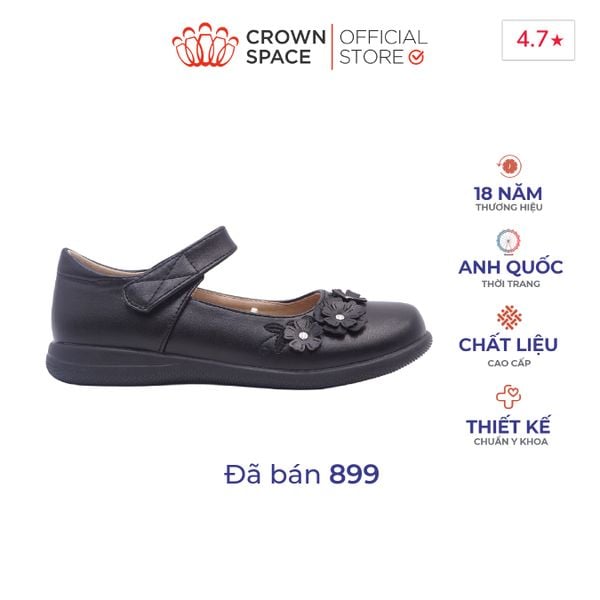 Giày Đi Học Bé Gái Cao Cấp, Sang Trọng, Êm Ái | Crown Space CRUK3077