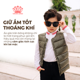  Áo Phao Gile Bé Trai Trần Bông Màu Xanh Rêu | Crown Space CKBS5341403 