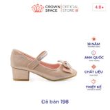  Giày Búp Bê Crown Space Bé Gái CRUK3146 Da Thật Đế Cao Gót Cao Cấp Êm Mềm Thấm Hút Mồ Hôi Size 30-36 Chính Hãng Phiên Bản Pro 