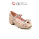  Giày Búp Bê Crown Space Bé Gái CRUK3146 Da Thật Đế Cao Gót Cao Cấp Êm Mềm Thấm Hút Mồ Hôi Size 30-36 Chính Hãng Phiên Bản Pro 