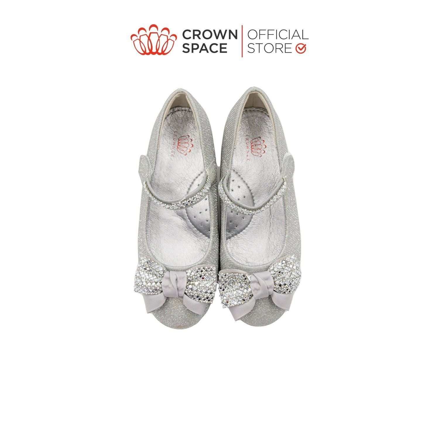  Giày Búp Bê Crown Space Bé Gái CRUK3146 Da Thật Đế Cao Gót Cao Cấp Êm Mềm Thấm Hút Mồ Hôi Size 30-36 Chính Hãng Phiên Bản Pro 