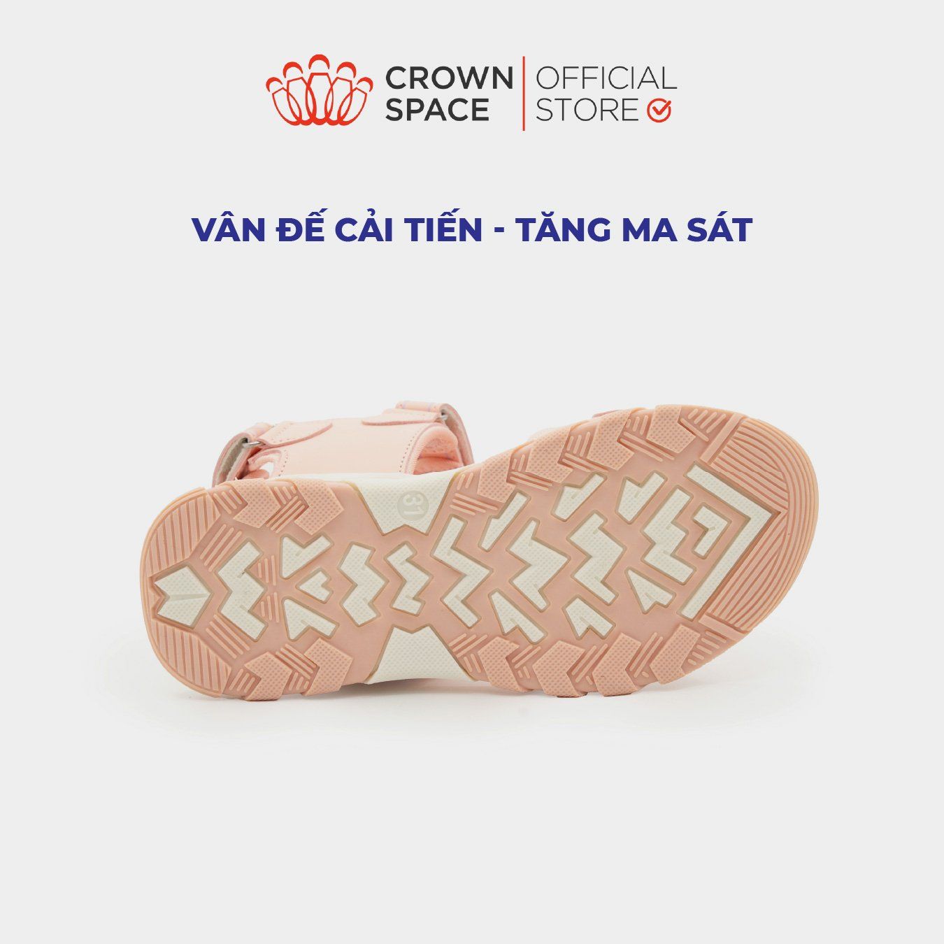  Dép Quai Hậu Sandals Trẻ Em Cao Cấp Chính Hãng Crown Space Dành Cho Bé Gái Đi Chơi Đi Học CRUK579 Size 30 - 36 