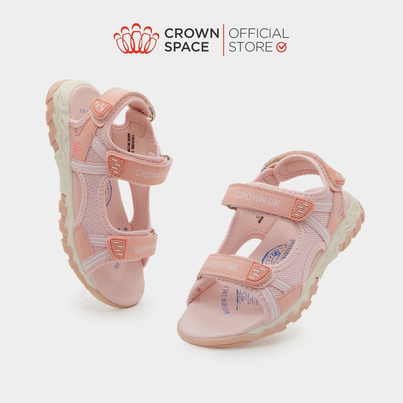  Dép Quai Hậu Sandals Trẻ Em Cao Cấp Chính Hãng Crown Space Dành Cho Bé Trai Bé Gái Đi Chơi Đi Học CRUK580 Size 30 - 36 