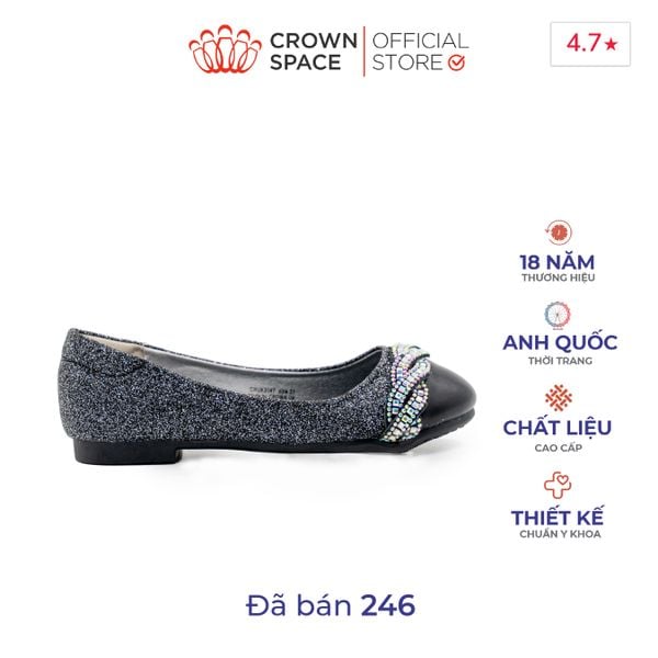 Giày Búp Bê Đi Học Bé Gái Cao Cấp, Thanh Lịch, Êm Ái | Crown Space CRUK3147