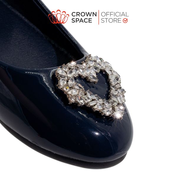Giày Bệt Búp Bê Bít Mũi Có Quai Dán Cho Bé Gái Chính Hãng Thời Trang Trẻ Em Cao Cấp Crown Space Trẻ Em Từ 3 - 12 tuổi