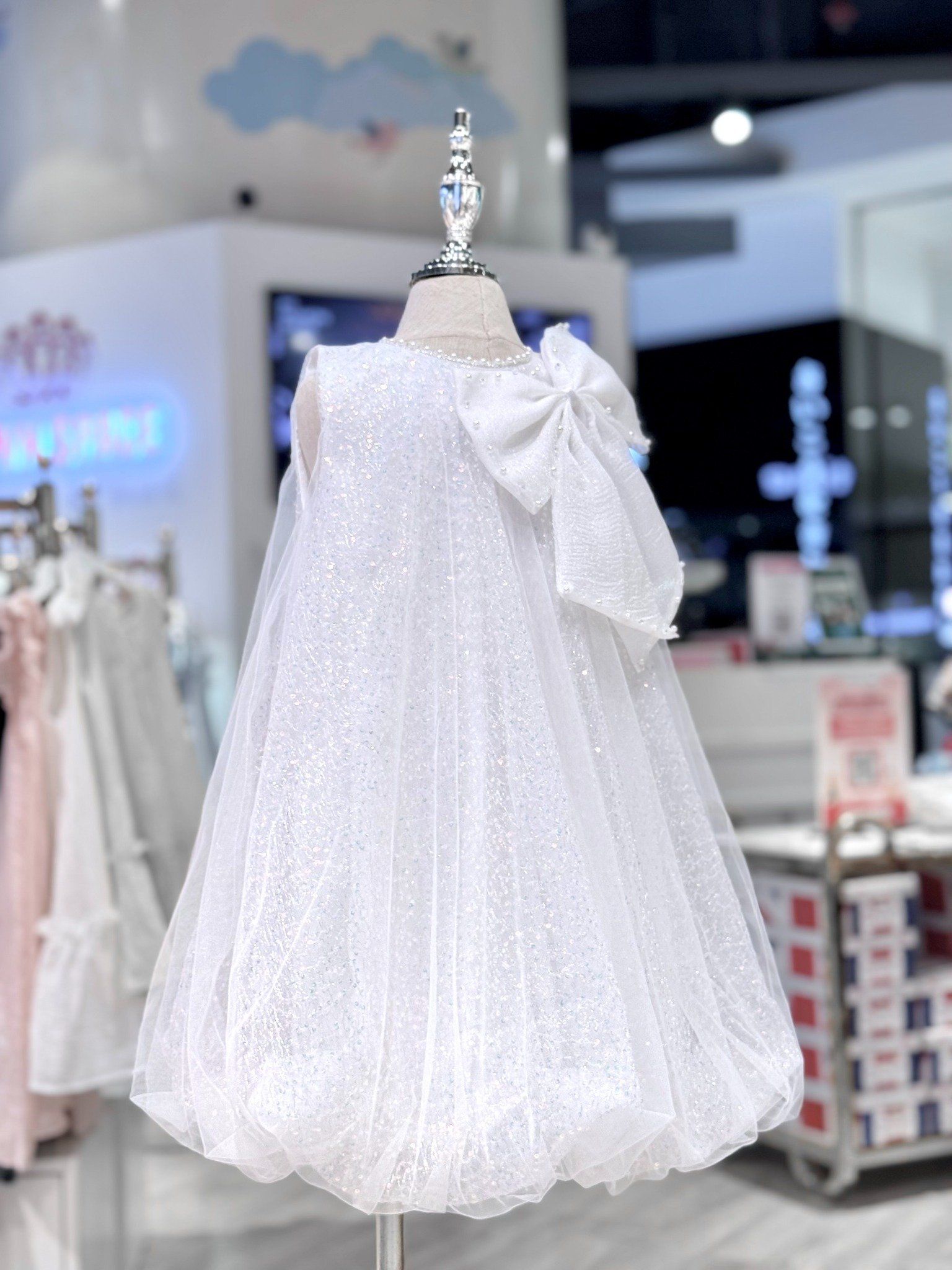  Váy Voan Cộc Tay Công Chúa Bé Gái Đính Kim, Lấp Lánh, Sang Trọng | Crown Space CKGS3850115 