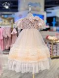  Váy Công Chúa Bé Gái Tay Bồng Ngắn Đính Nơ, Kiêu Sa, Thoải Mái | Crown Space CKGS3850112 