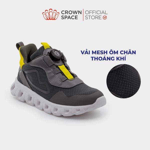 Giày Sneaker Bé Trai Khóa Vặn Cao Cấp, Cá Tính, Êm Ái | Crown Space CRUK8061