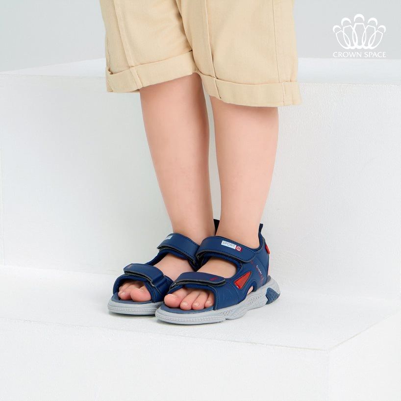  Dép Quai Hậu Sandals Trẻ Em Cao Cấp Chính Hãng Crown Space Dành Cho Bé Trai Đi Chơi Đi Học CRUK556 Size 26 - 36 