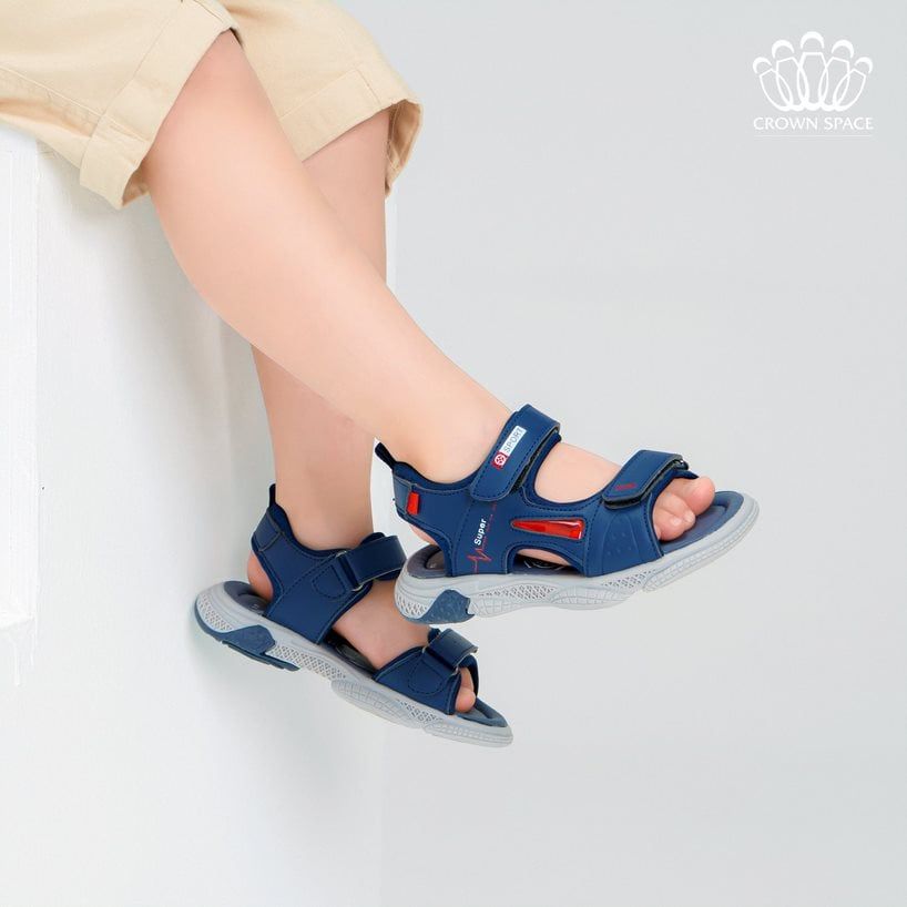  Dép Quai Hậu Sandals Trẻ Em Cao Cấp Chính Hãng Crown Space Dành Cho Bé Trai Đi Chơi Đi Học CRUK556 Size 26 - 36 